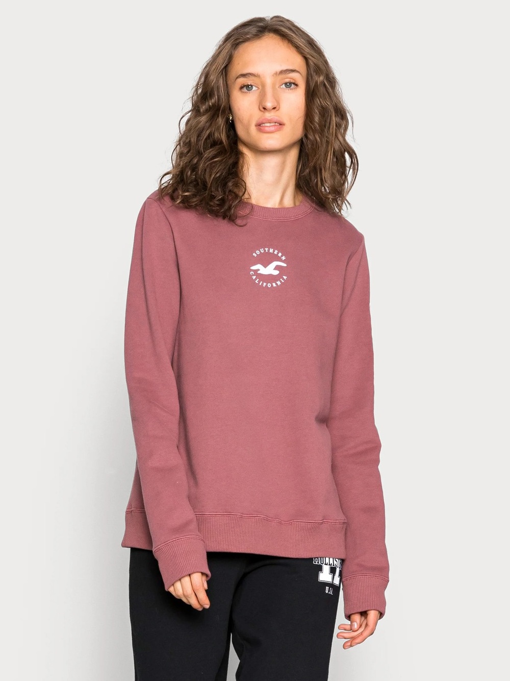 Hollister Crew Sweatshirt in Dusty Rose-Mauve size M